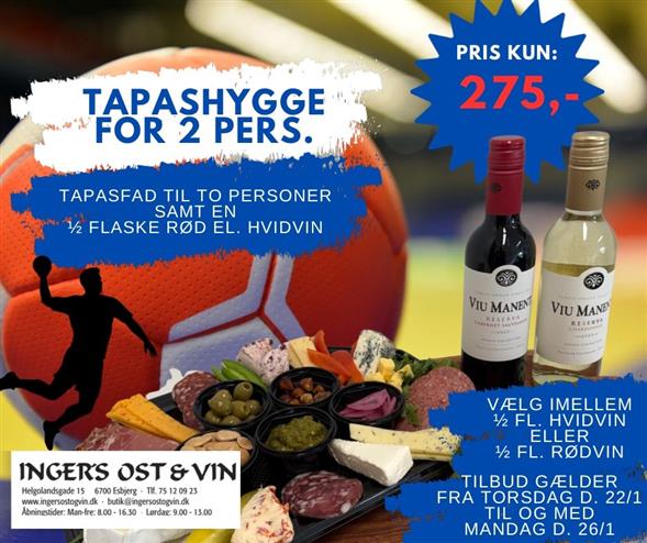 TAPAS TILBUD - TAPAS Til 2 - Inkl. en valgfri 37,5 cl vin
